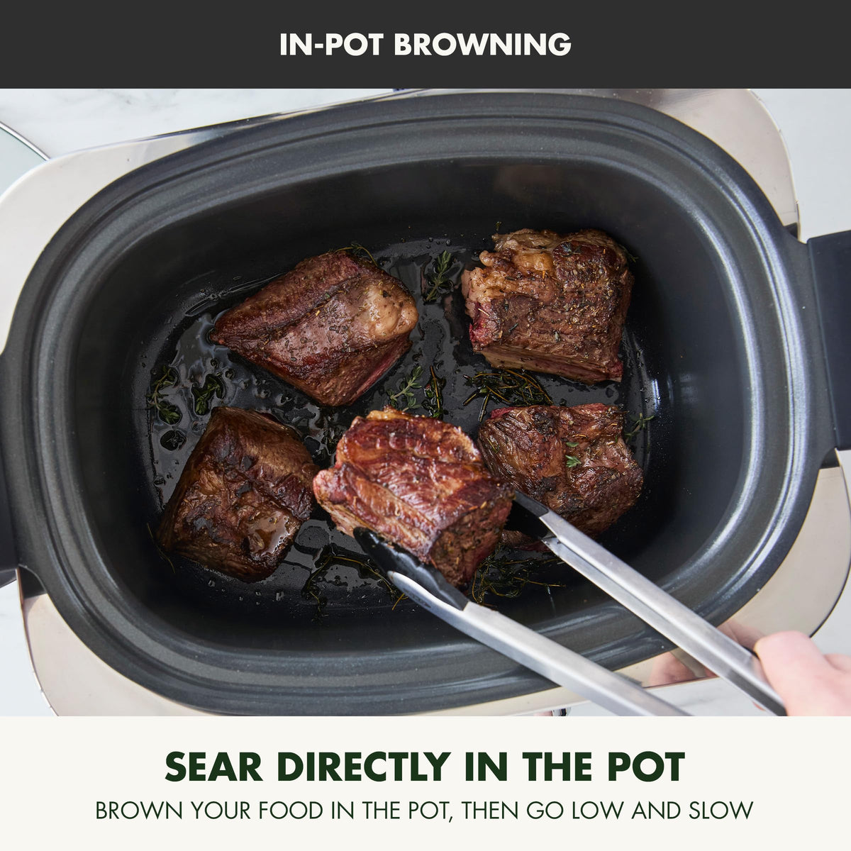 6QT Ceramic Nonstick Multi Cooker Electric Slow Cooker