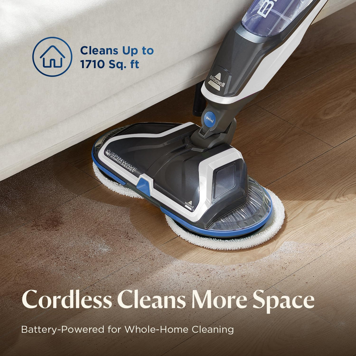 Cordless Spin Mop Cleaner for Sealed Hard Floors