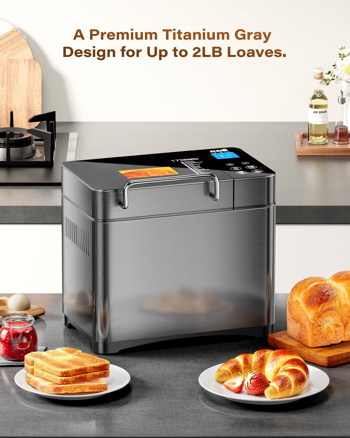 710W 2LB Automatic Bread Maker Machine for Home Baking