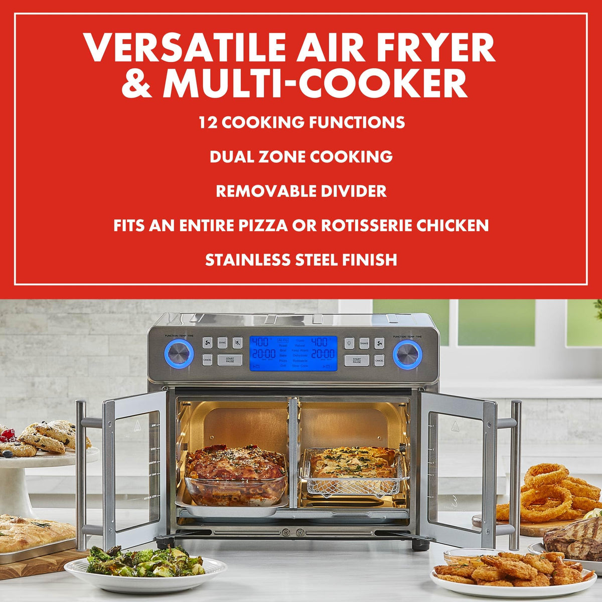 Dual Zone Air Fryer Oven Combo French Door Design