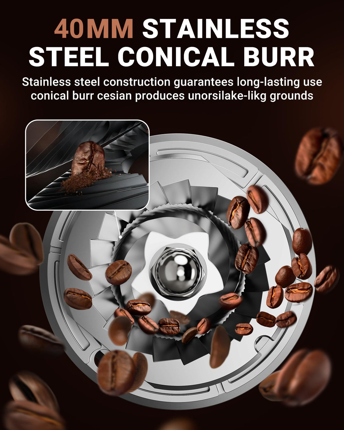 48 Setting Conical Burr Coffee Grinder with Timer and Touchscreen