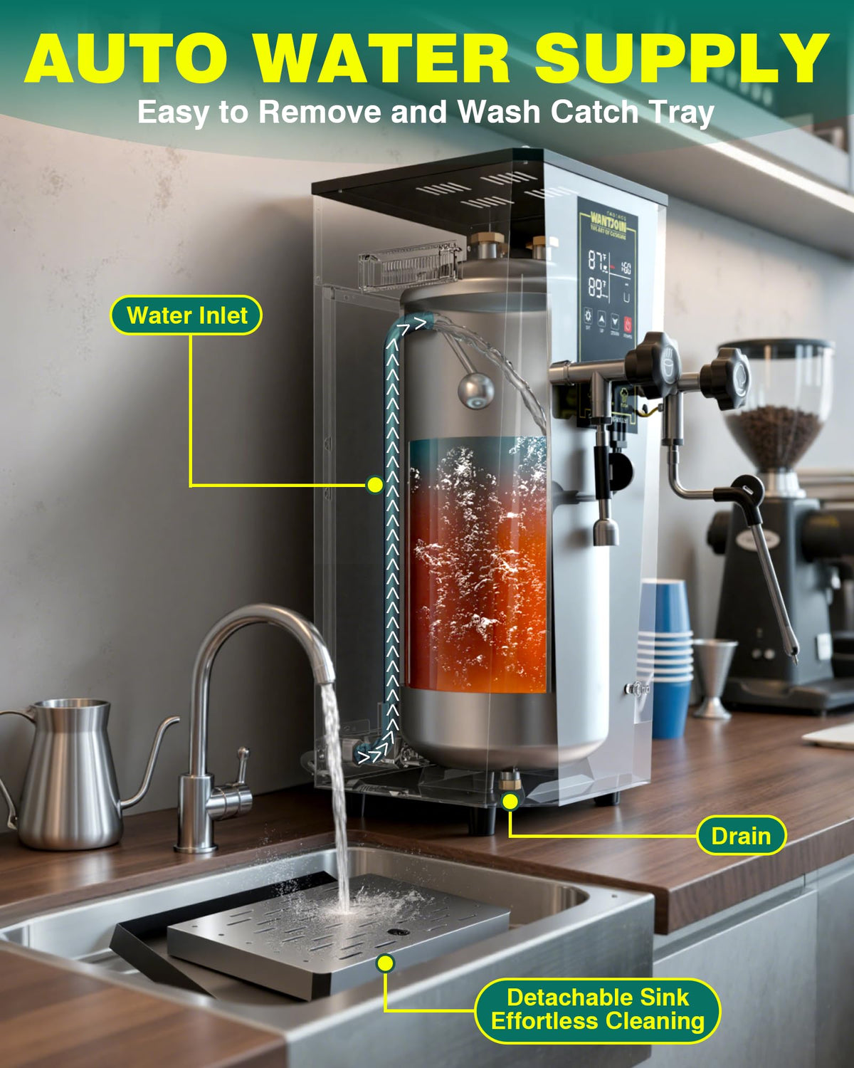 Commercial Electric Milk Frother and Steamer for Coffee Shops