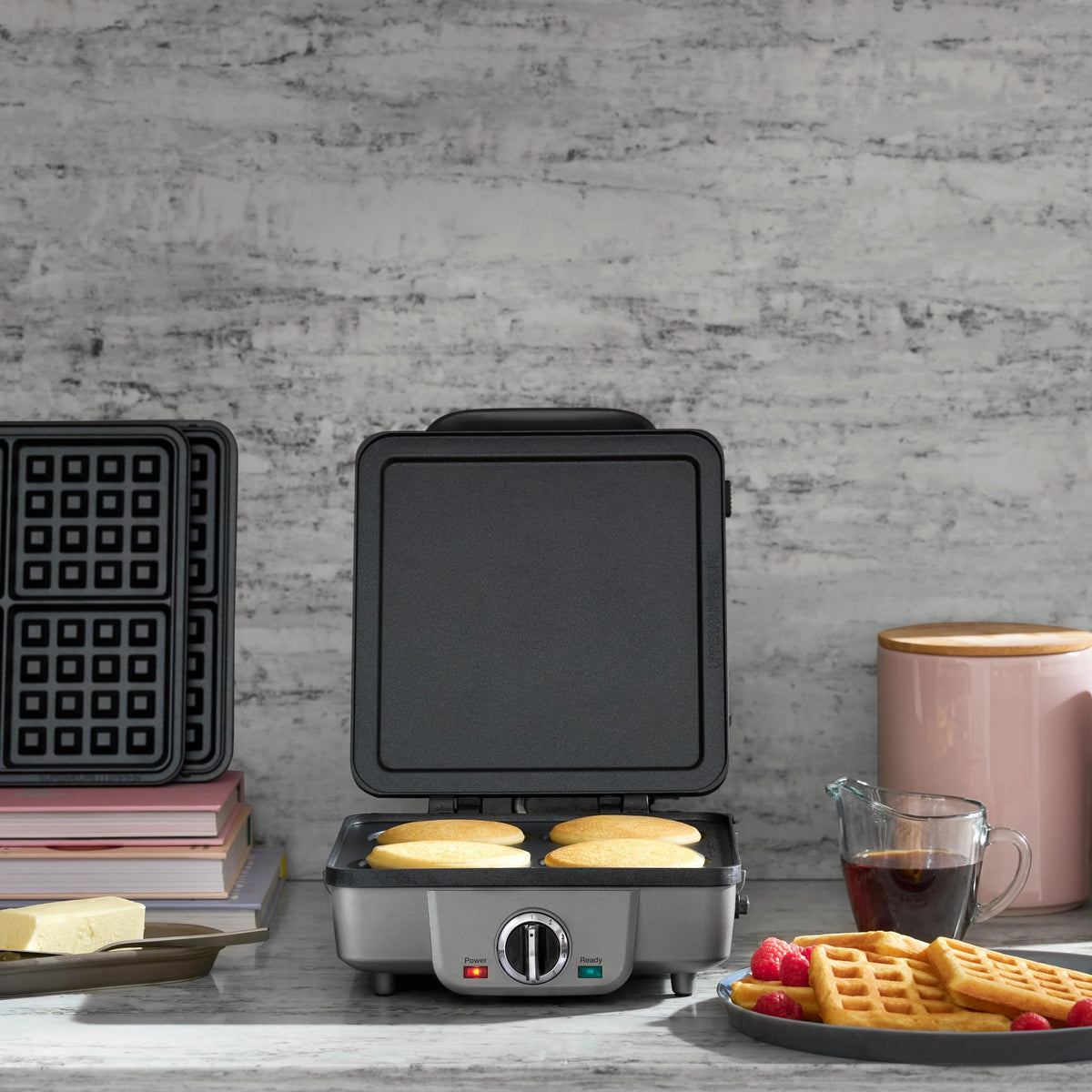 Belgian Waffle Maker with Pancake Plates and Browning Control