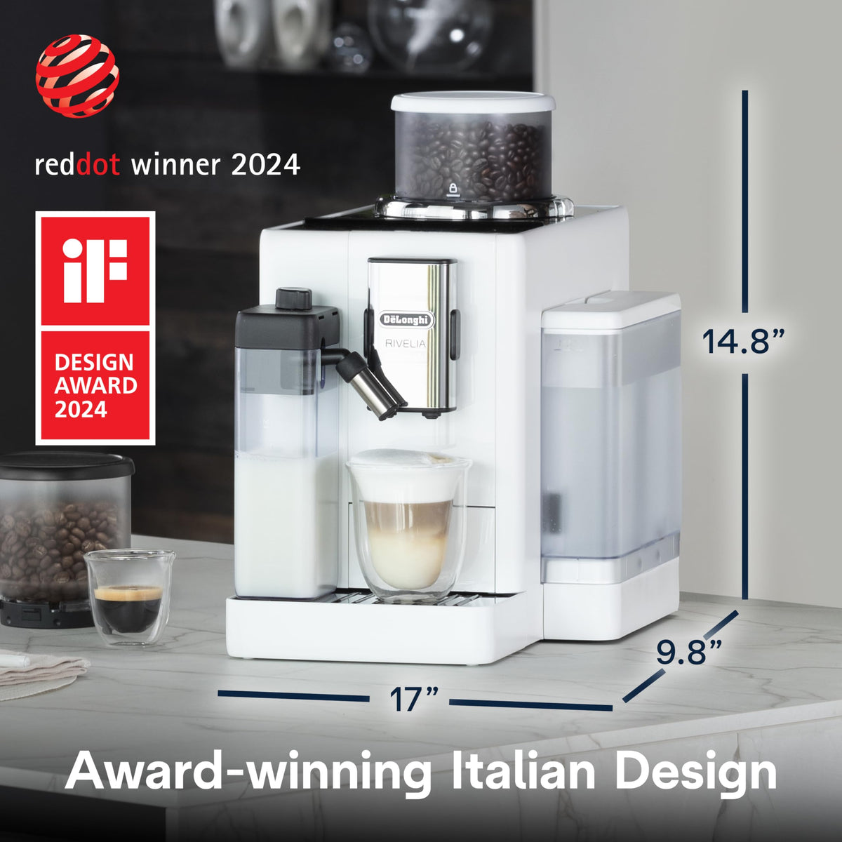 Automatic Espresso Machine with Burr Grinder and Milk Frother