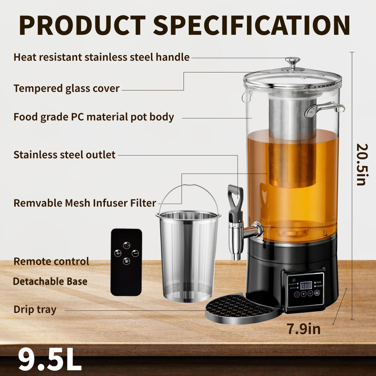 Electric Tea Maker with Hot Water Dispenser