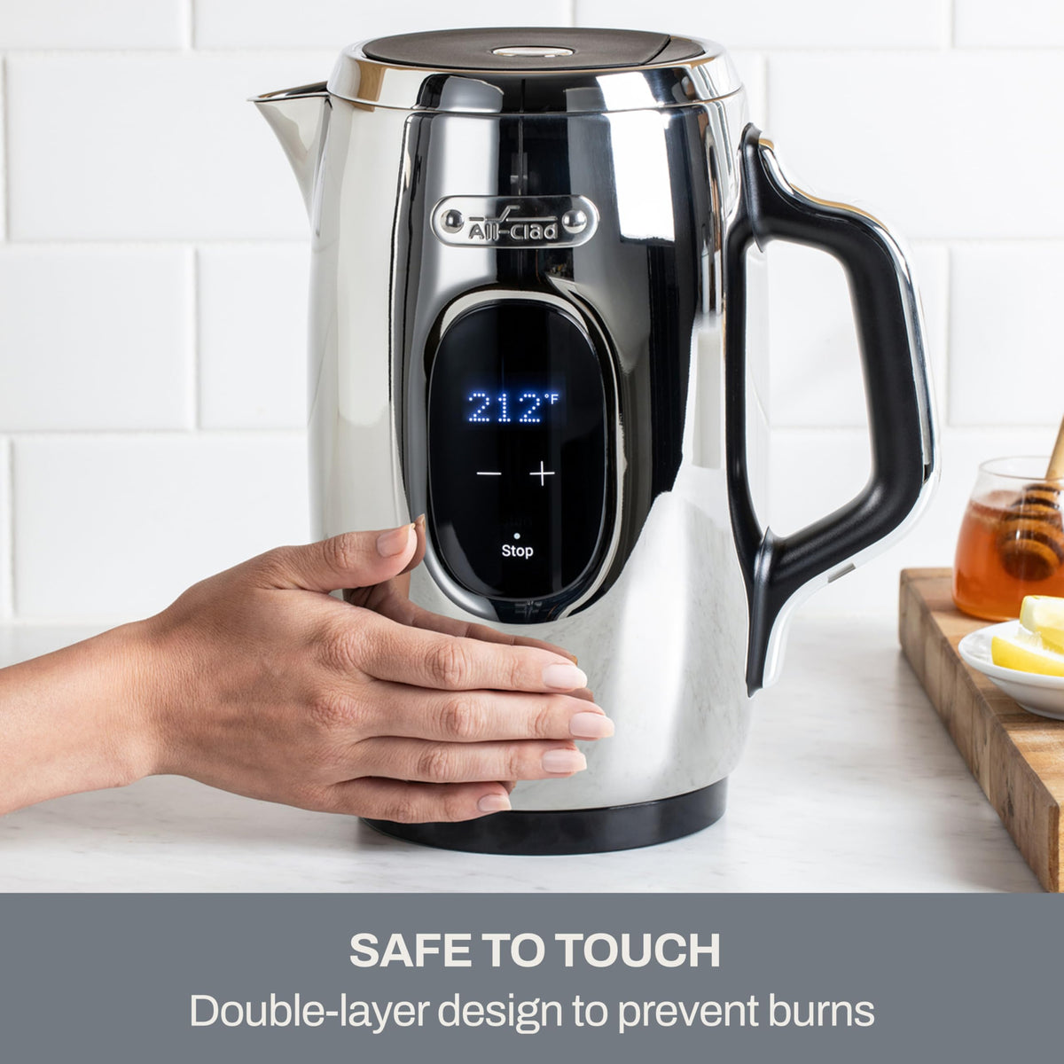 1.5L Stainless Steel Electric Kettle with Adjustable Temperature