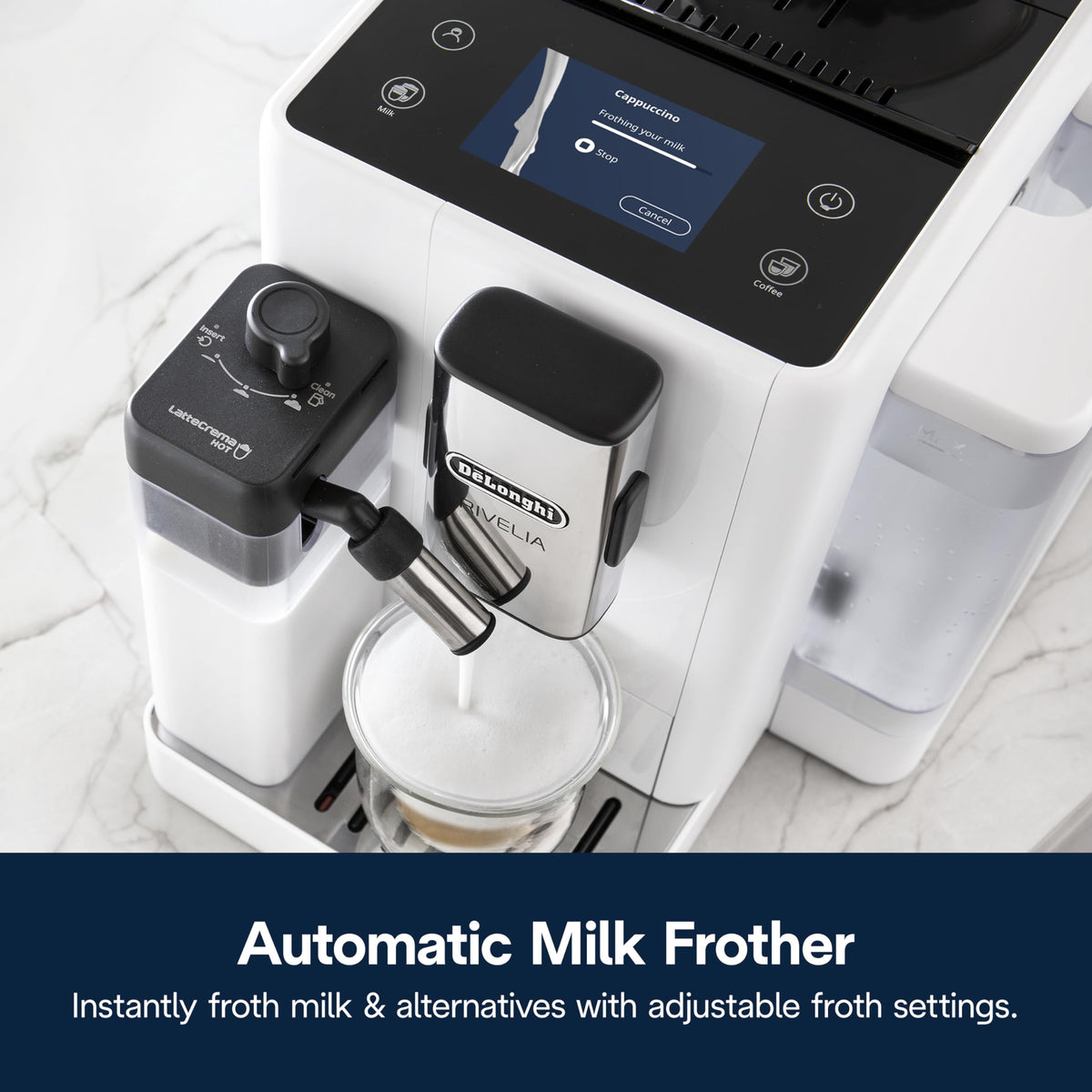 Automatic Espresso Machine with Burr Grinder and Milk Frother