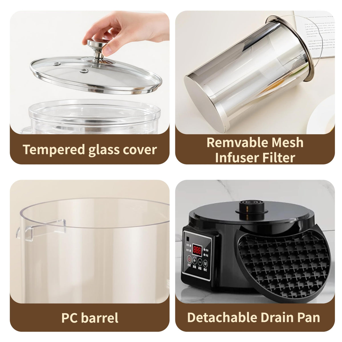 Electric Tea Maker with Hot Water Dispenser
