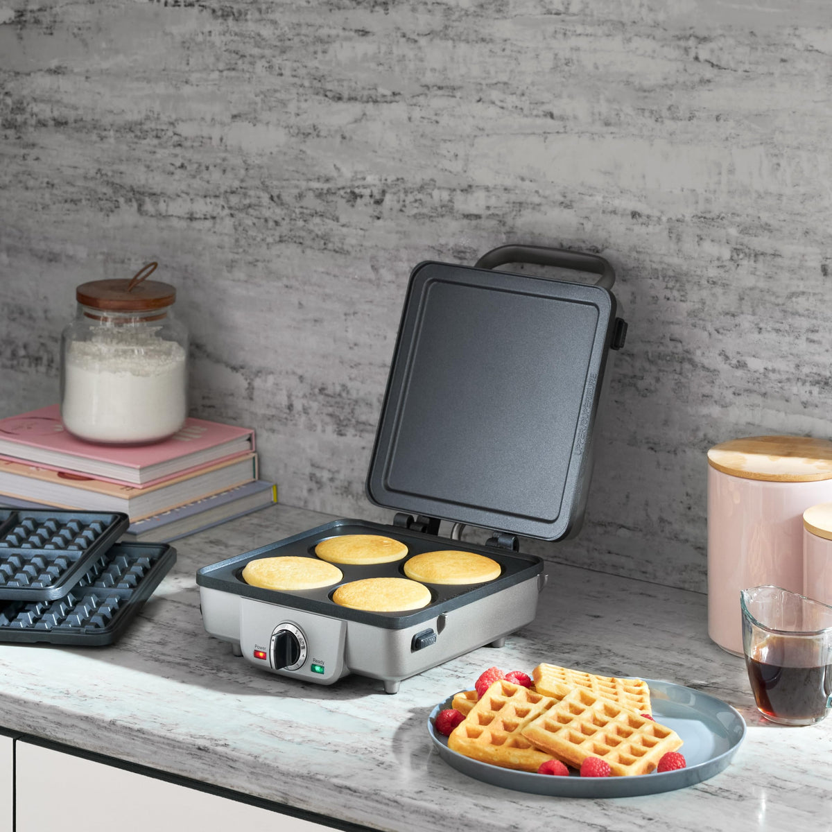 Belgian Waffle Maker with Pancake Plates and Browning Control