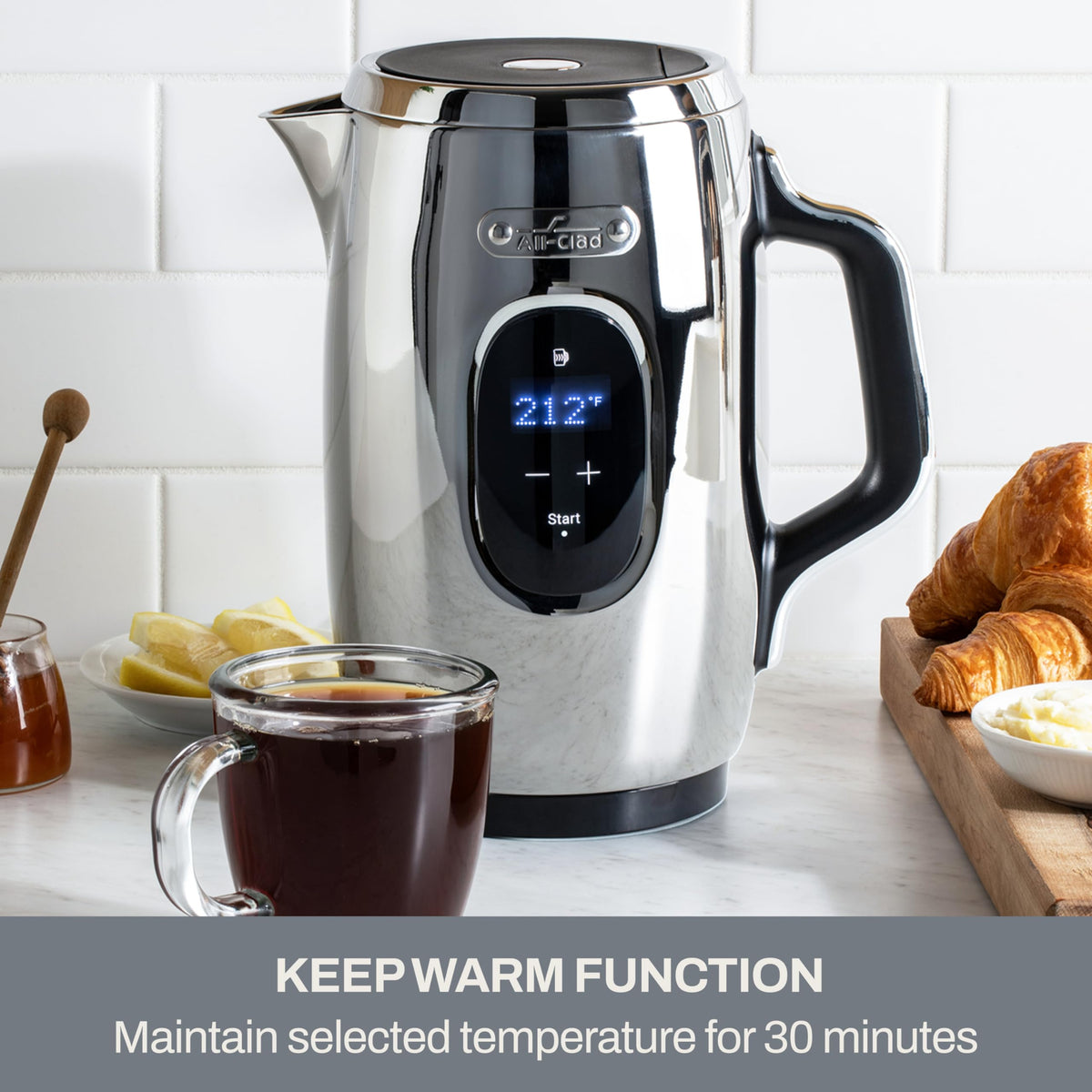 1.5L Stainless Steel Electric Kettle with Adjustable Temperature