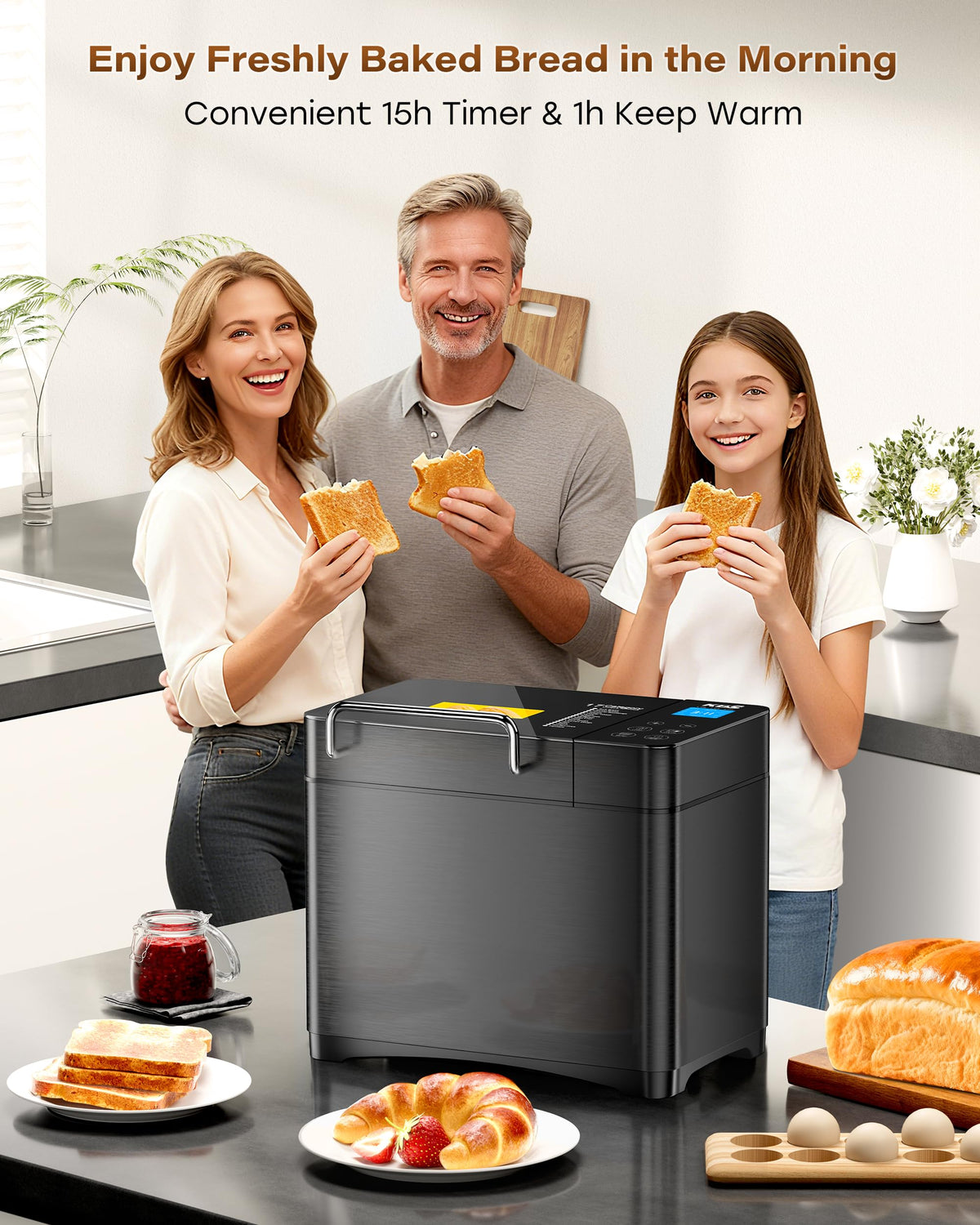 710W 2LB Automatic Bread Maker Machine for Home Baking