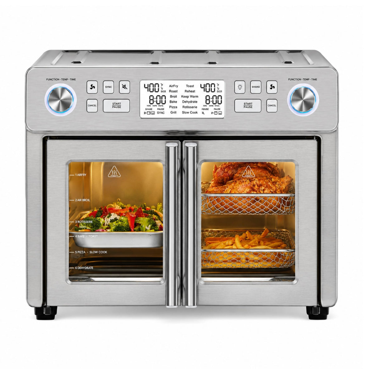 Dual Zone Air Fryer Oven Combo French Door Design