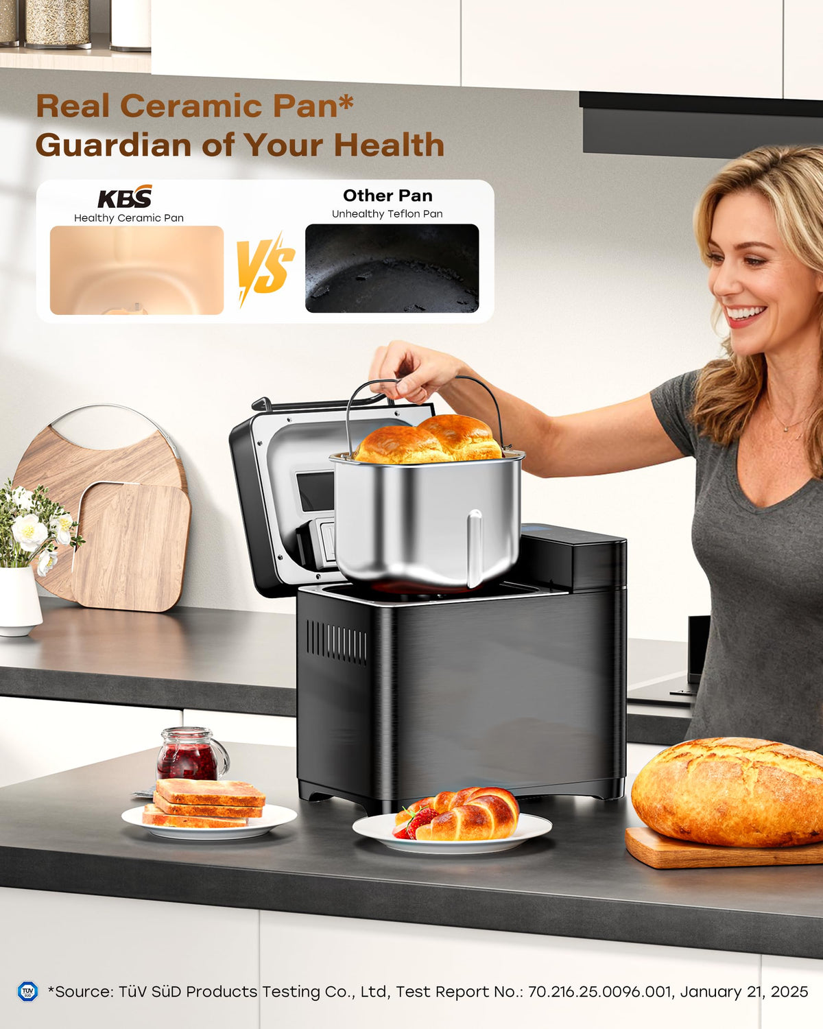 710W 2LB Automatic Bread Maker Machine for Home Baking