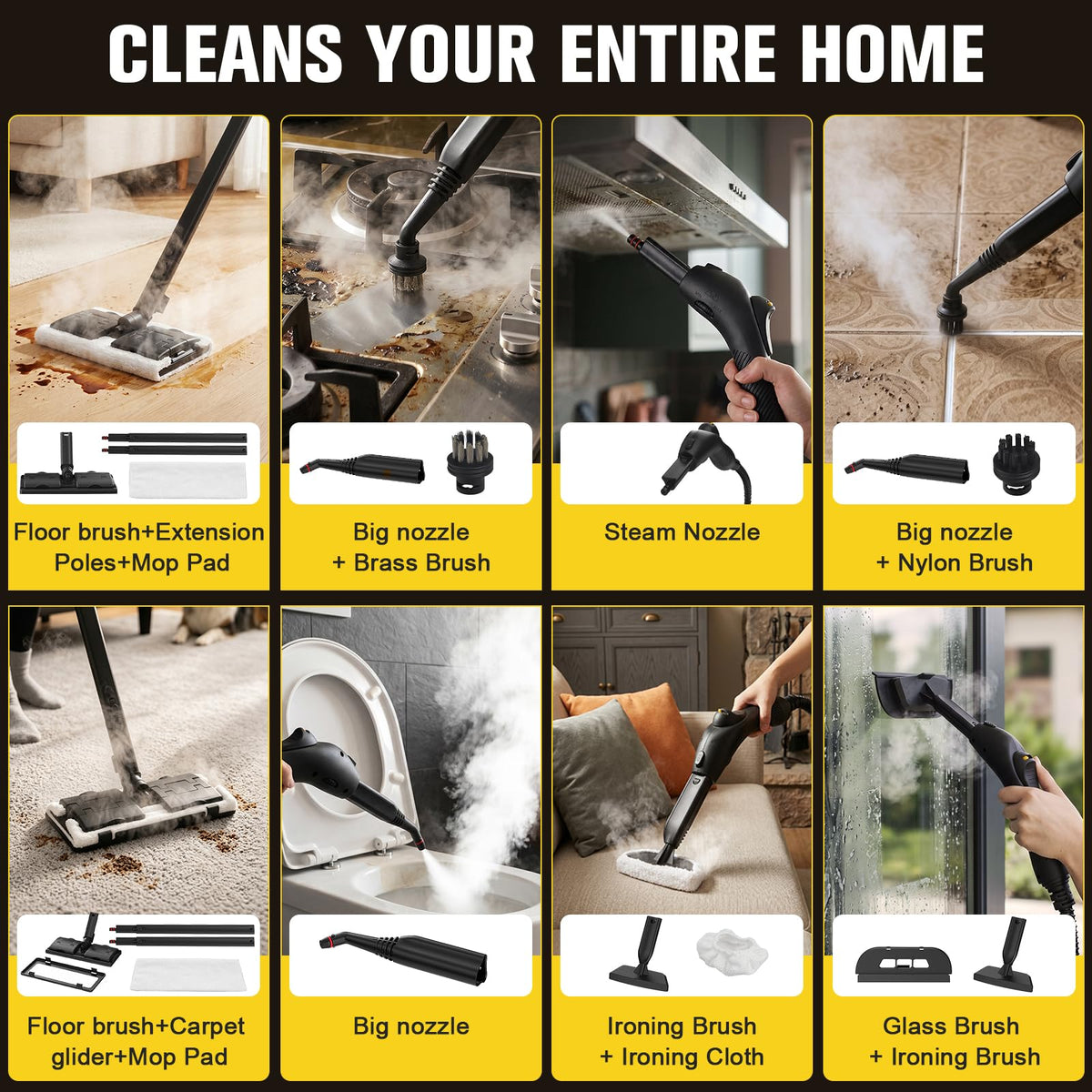 High Pressure Steam Cleaner for Floor Grout Kitchen and Bathroom