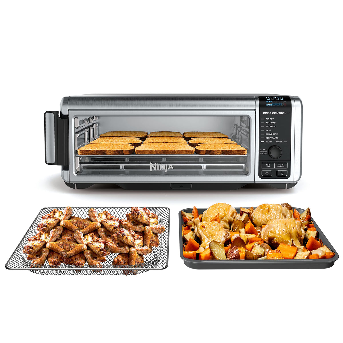 Digital Air Fry Countertop Oven 8 in 1 Flip Up Design