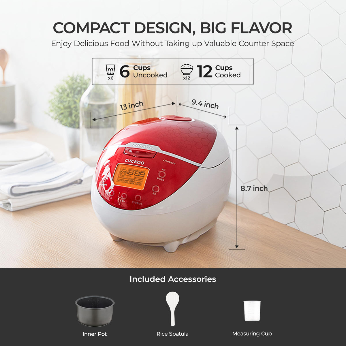 6 Cup Micom Rice Cooker with Fuzzy Logic and Keep Warm Function