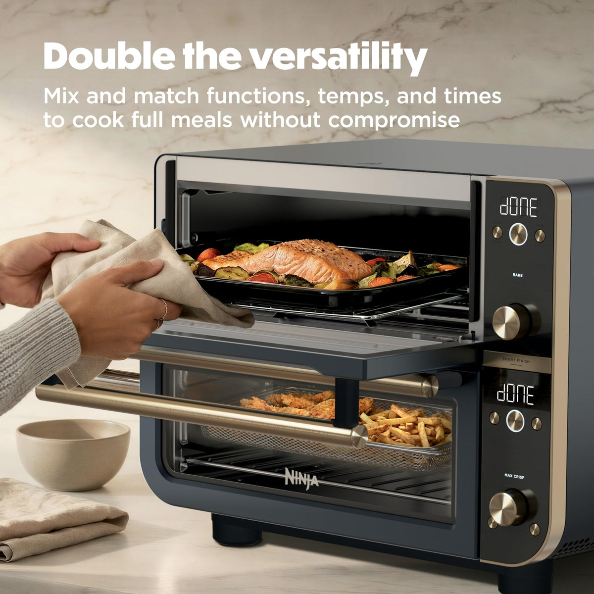 Air Fryer Toaster Oven Combo Large Capacity Kitchen Appliance