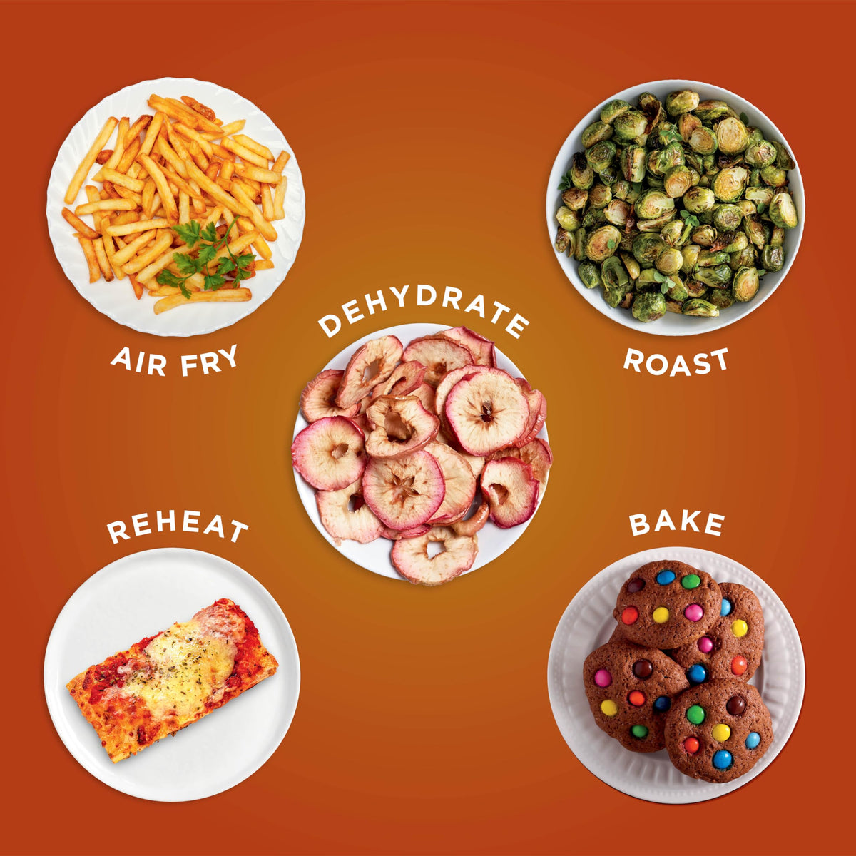 5QT Air Fryer 4 in 1 Air Crisp Roast Reheat Dehydrate