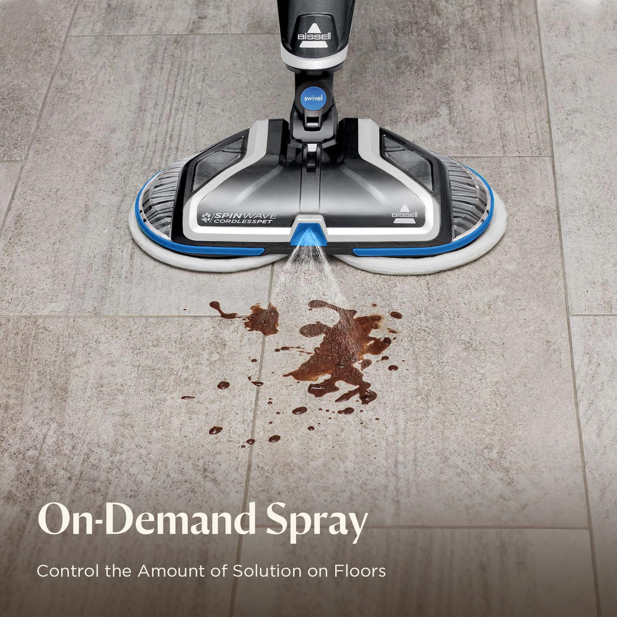 Cordless Spin Mop Cleaner for Sealed Hard Floors