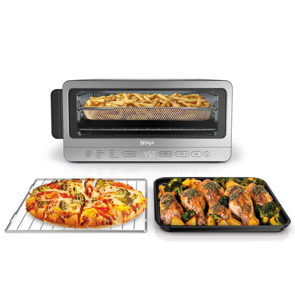 Digital Air Fry Countertop Oven 8 in 1 Flip Up Design