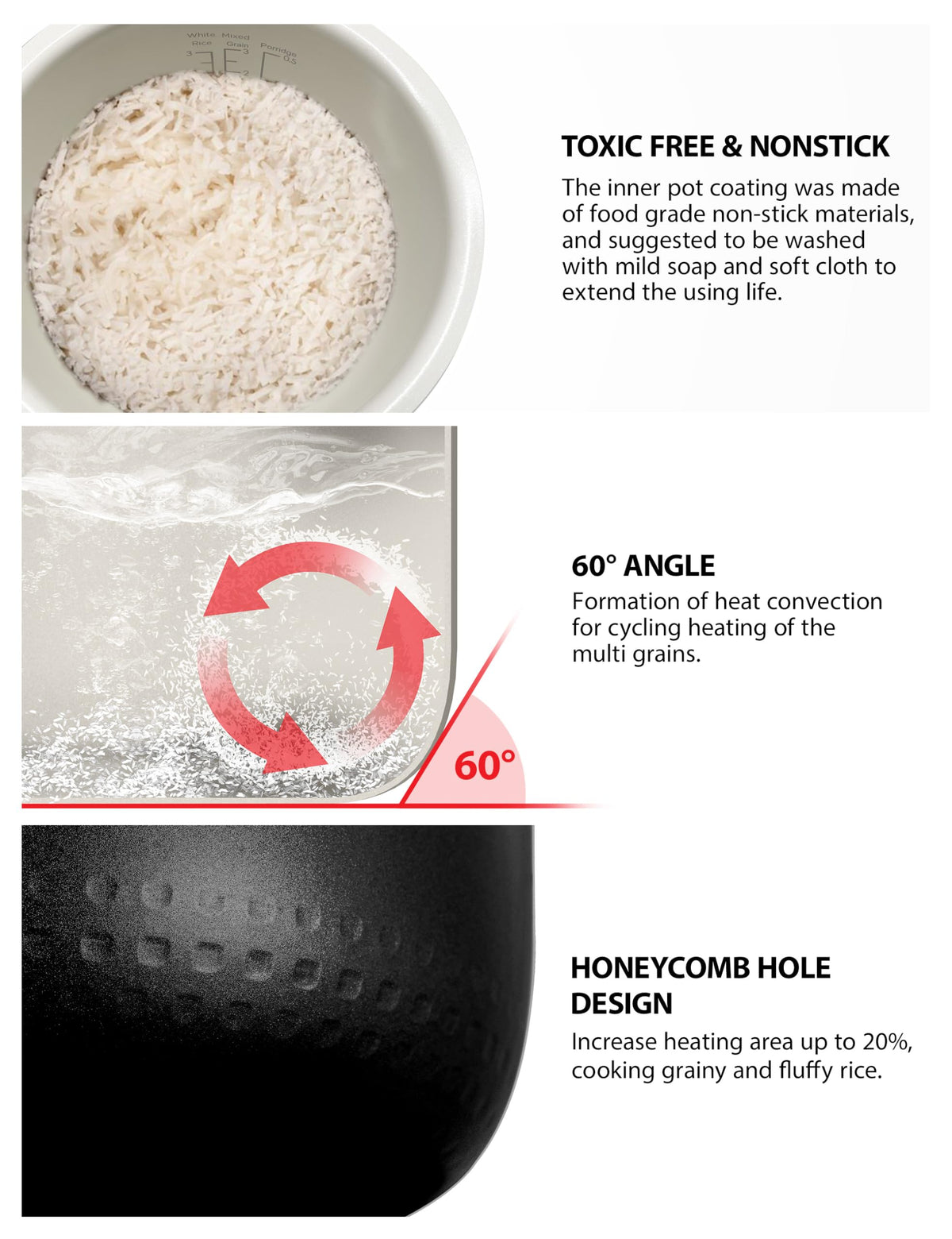 Electric Rice Cooker with Smart Cooking Functions