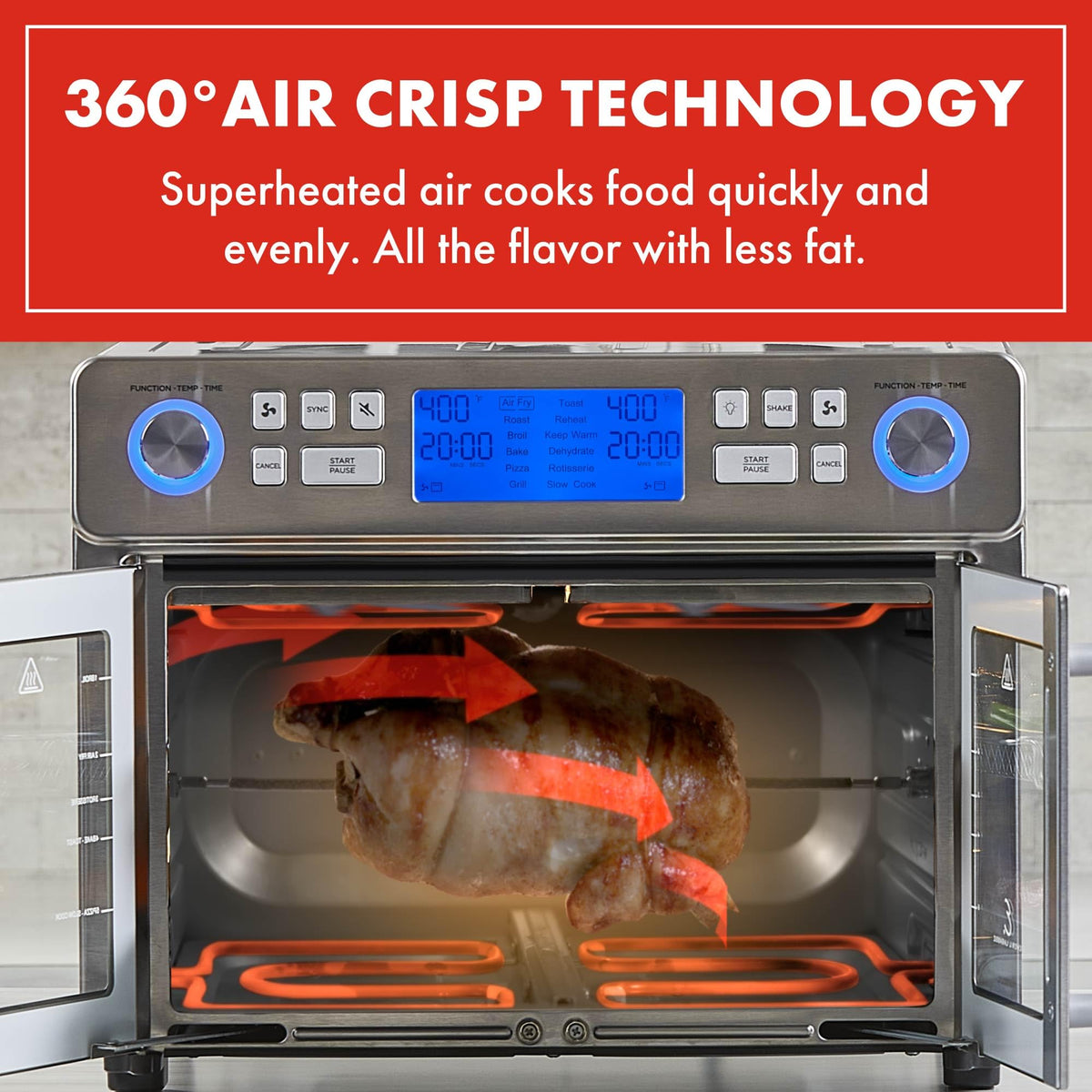 Dual Zone Air Fryer Oven Combo French Door Design